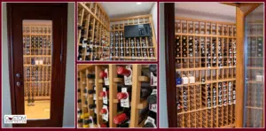 Custom Wooden Wine Racking Design in a California Home