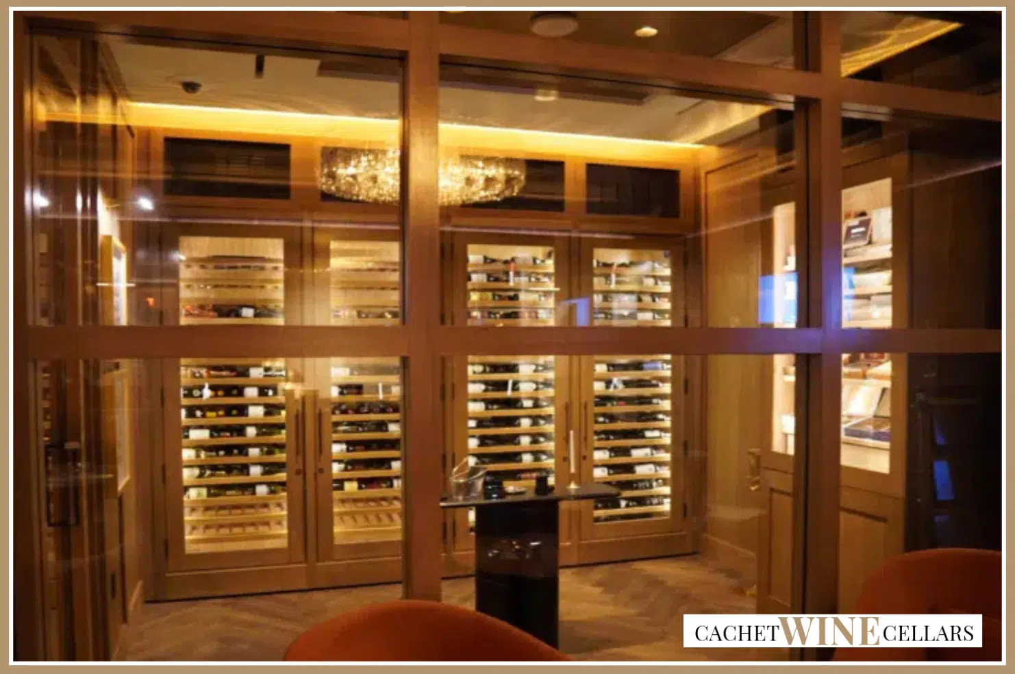 Ask for help from our wine cellar experts at Cachet Wine Cellars by clicking here! The Palazzo Gaming Lounge Commercial Wine Cabinets