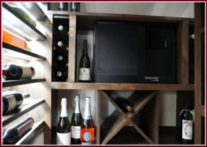 A WhisperKOOL Wine Cellar Refrigeration Unit was Installed in this Wine Cellar Under Stairs