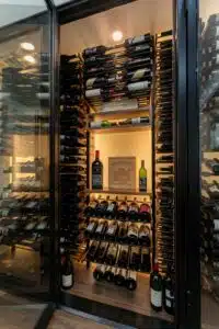 A centerpiece of attraction adds to the aesthetic look of the glass wine closet