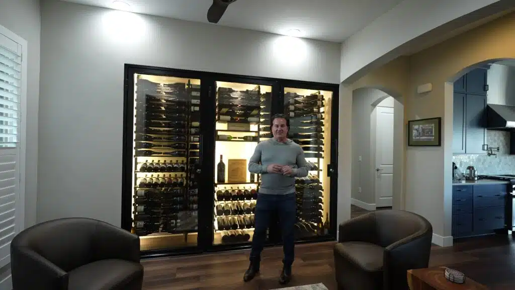 Steve introduces the framed glass wine closet in Las Vegas 