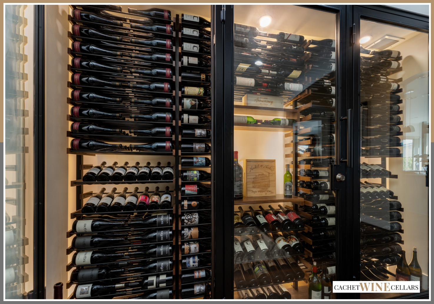 Modern glass wine closet for wine collection showcase
