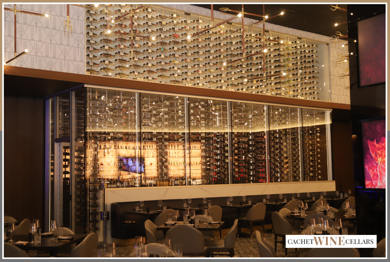 Call our Cachet Wine Cellar experts by clicking here! A show-stopping restaurant wine cellar inside Hell’s Kitchen