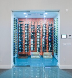 9 - Contemporary Wine Cellar with Metal Racking System Contemporary Wine Cellar with Metal Racking System