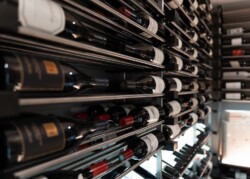 5 - Horizontal Metal Rod Racking in a Home Wine Cellar Horizontal Metal Rod Racking Home San Diego Wine Cellar