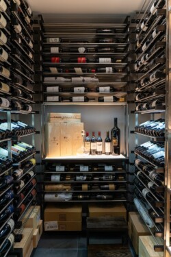 1 - Metal Wine Racks for a Modern Wine Cellar in California Metal Wine Racks for a Modern Wine Cellar in California