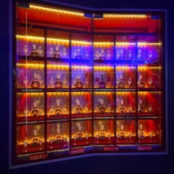 A restaurant wine cellar design cooled at 55-58 degrees.