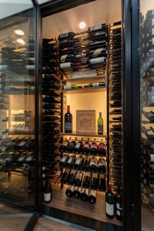 4 - Custom-Style Modern Glass Wine Closet in Orange County Custom Wine Closet in Orange County
