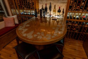 traditional wine cellars center island
