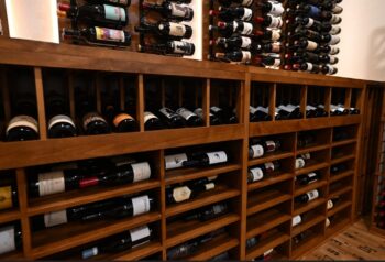 4 - wall-to-wall custom wine racks in residential wine cellar Emerald Bay CA