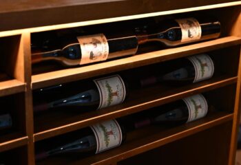 5 - LED-lit custom wine racks in modern wine cellar design