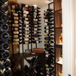 (4) Small wine closet designs can be minimalist, maximalist, or in between -- depending on your imagination!
