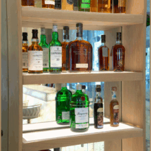 (5) Our glass wine cellar ideas came with the vision of adding warmth to the space through the use of wood. The shelves you see are made from white ripped oak.